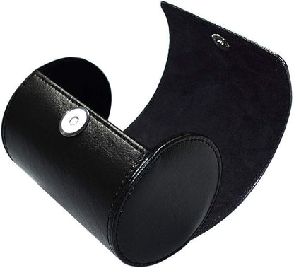 WAJJ Men’s Necktie Travel Case, Tie Anti-Wrinkle Organizer Box - Formal Cylinder Shape (Black)