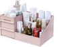 Makeup Organizer for Vanity— Bathroom Countertop Cosmetics Organizer with Drawers for Lipstick, Brushes, Lotions, Eyeshadow, Nail Polish and Jewelry (Pink)