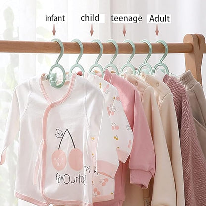 HGYZE Baby Nursery Closet Hangers, Ultra-Thin Non-Slip and Extendable Laundry Infant Pant Hanger for Newborn Clothes -20pcs Green Gifts- Adjustable Children Coat Hanger for Girl Boy Toddler Kids Child