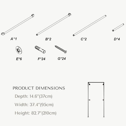 Black Industrial Pipe Clothing Rack 37.4" W Wall Mounted, Heavy Duty Iron Garment Rack 150 lbs per Rod, Open Closet Organizer for Bedroom Laundry Room Retail Display