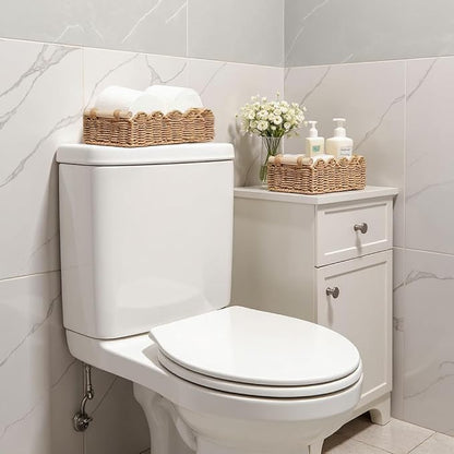 Toilet Paper Storage Basket for the Top of the Toilet Tank – A Decorative and Functional Organizer Toilet Basket Tank Topper, Ideal for Bathrooms, Living Rooms, or Bedroom Countertops