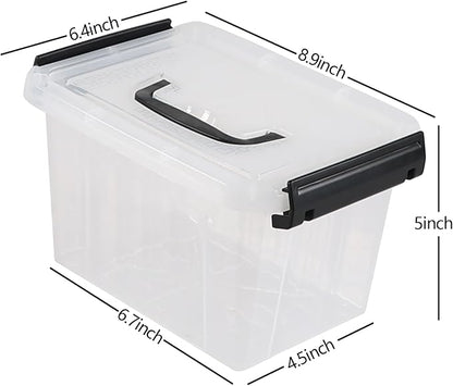 Anbers 3 Quart Small Clear Storage Box with Lid, Set of 6