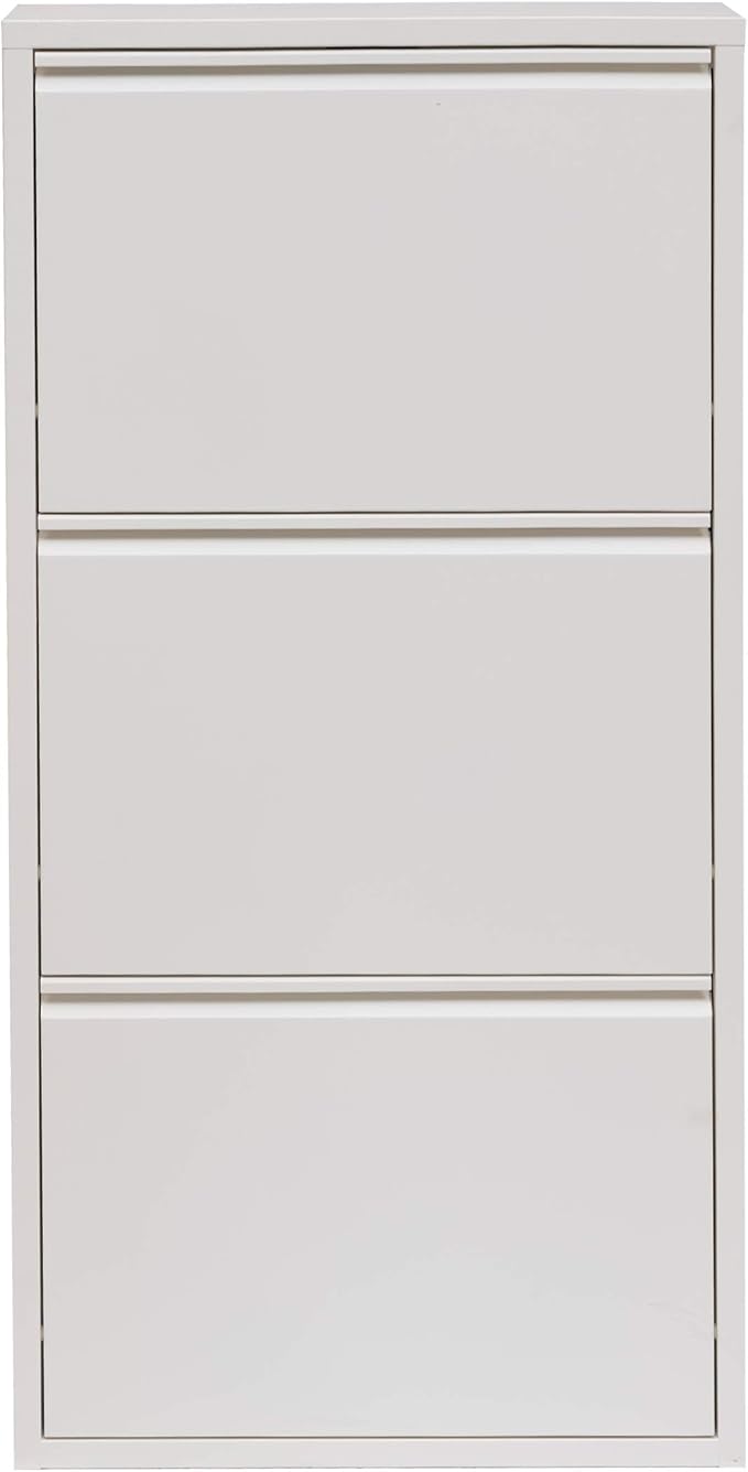 Mabel Home Modern 3 & 4 Drawer Shoe Cabinet, 3-4Tier Shoe Rack Storage Organizer, (White) (3 & 4Tier) (3 Tier)