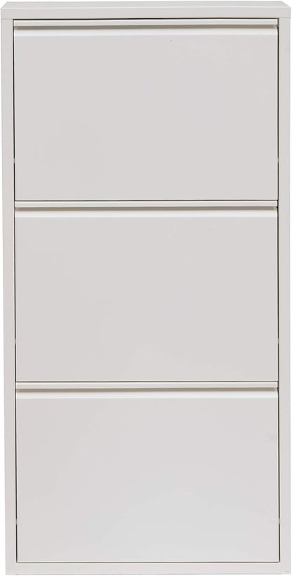 Mabel Home Modern 3 & 4 Drawer Shoe Cabinet, 3-4Tier Shoe Rack Storage Organizer, (White) (3 & 4Tier) (3 Tier)