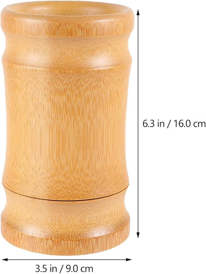 DOITOOL Bamboo Chopsticks Holder 6.29X3.54X3.54In Kitchen Utensil Organizer Cup Flatware Storage Canister for Home Restaurant and Food Service