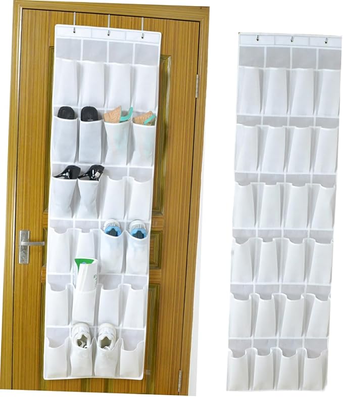 Ciieeo 24-Pocket Over-The-Door Shoe Storage Organizer Non-Woven Fabric Hanging Bag Space-Saving Hanging Storage for Shoes and Accessories Practical Design for Home and Travel