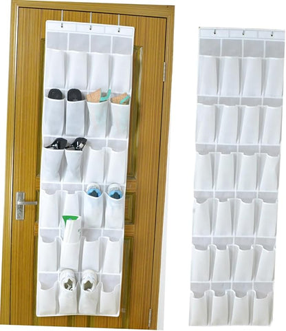 Ciieeo 24-Pocket Over-The-Door Shoe Storage Organizer Non-Woven Fabric Hanging Bag Space-Saving Hanging Storage for Shoes and Accessories Practical Design for Home and Travel
