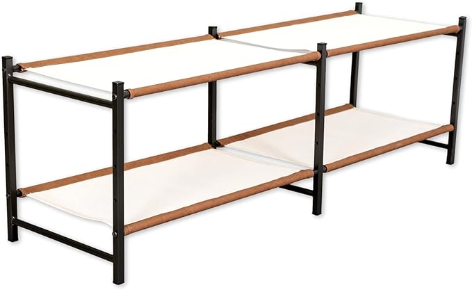 Teal Triangle Aspen Double Shoe Rack Storage Organizer | Sturdy Two-Tier Shoe Caddy for Floor Use | Heavy Duty Shoe Storage Rack for Entryway or Closet | Durable & Space-Saving Shoe Organizer