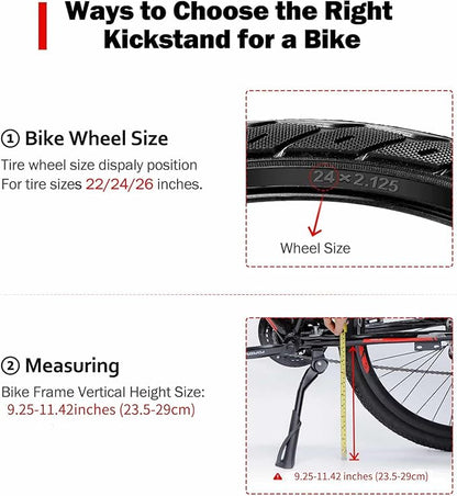 Cyfie Bike Kickstand, Center Mount Bicycle Kick Stand for Adult Bike 22 24 26 inch Wheel, Universal Adjustable Kickstands for 22" - 26" Adult Mountain Road Bike