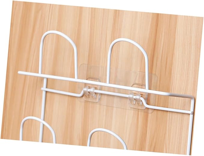 BESPORTBLE Double-Layer Shoes Rack Wall Mount Slippers Hanging Shelf Slipper Storage Organizer (White)