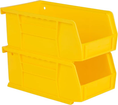 Hudson Exchange 7-1/2" x 4" x 3" Plastic Stackable Storage Bin and Hanging Container (Yellow, 1 Pack)