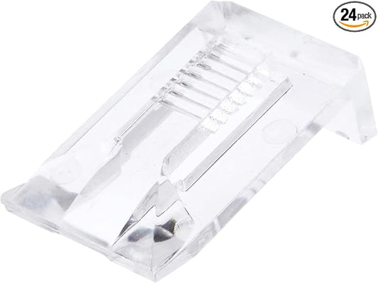Plymor Clear Acrylic Ring Display Clip, 0.625" W x 1" D x 0.375" H (24 Pack)