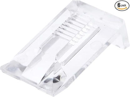 Plymor Clear Acrylic Ring Display Clip, 0.625" W x 1" D x 0.375" H (6 Pack)