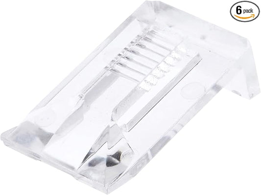 Plymor Clear Acrylic Ring Display Clip, 0.625" W x 1" D x 0.375" H (6 Pack)