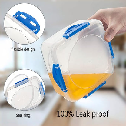 4 PCS Sandwich Containers - 100% Airtight & BPA-Free & Microwave & Dishwasher Safe Kitchen Storage Containers with Upgraded Snaps, 2 heightened Containers for Lunch Boxes and 2 normal version