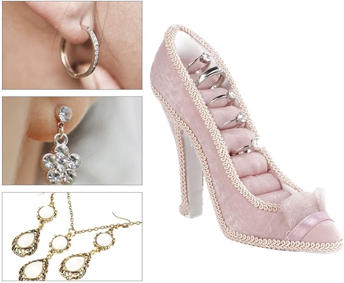 Jewelry Display Stand, High Heeled Earring Necklace Ring Holder Bracelet Organizer Decor Tower Earring Organizer Jewelry Holder Display Rack Stand
