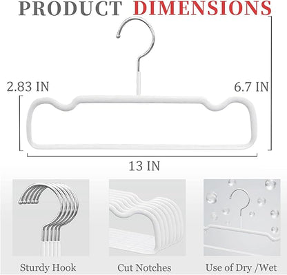 Non-Slip Rubber Pants Hangers,20 Pack Slim Thin Space-Saving Trouser Hanger,Rust-Free Closet Clothes Organizer for Slacks Scarf Ties,13.3inch
