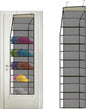Over the Door Hat Rack Organizer for Daseball Caps, 6-Shelf Clear Baseball Hat Storage Organizer for Closet Wall Door, Hat Holder with 2 Hooks (Grey)