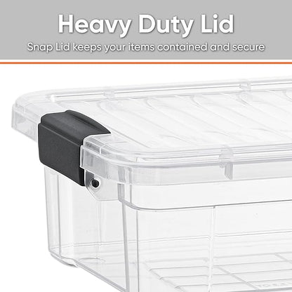 Superio 2.3 Qt Clear Plastic Storage Bin with Lid, Non-Toxic, BPA Free, Odor Free, Organizer Storage Box, Stackable Plastic Tote for Home, Garage, School, and Office, X-Small