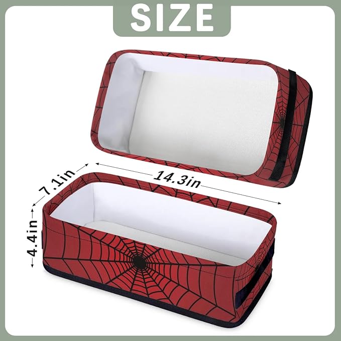 Spiders Web Red Small Bathroom Baskets for Toilet,Foldable Toilet Paper Tank Basket Organizer for Towels Storage Decorative Open Storage Bins for Home,Closet,Containers,Cabinet