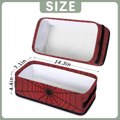 Spiders Web Red Small Bathroom Baskets for Toilet,Foldable Toilet Paper Tank Basket Organizer for Towels Storage Decorative Open Storage Bins for Home,Closet,Containers,Cabinet