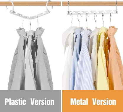 Metal Magic Hangers Space Saving Clothes Hangers Closet Space Saver Clothing Hanger Oragnizer for Wardrobe Space,Wrinkle-Free Clothes（Pack of 8）