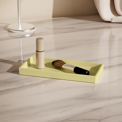 Vanity and Bathroom Tray, 6.3" ABS Countertop Organizer,Waterproof Vanity Tray for Toilet Tank,Perfume,Soap,Keys,Bathroom Accessories,Kitchen and Bath Trays,Non Slip Small Trays,Gold