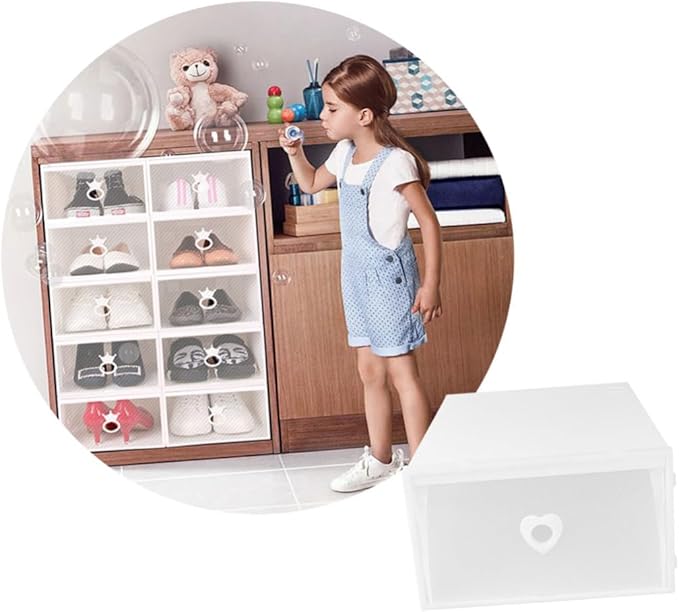 Healifty 3pcs Drawer-Style Shoe Storage Box Thickened Plastic Container for Sneakers Dustproof and Moisture-Proof Organizer for High-Heeled Shoes