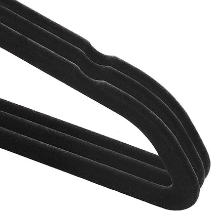 Casafield 50 Velvet Kid's Hangers - 14" Size for Children's Clothes - Black