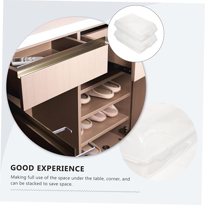 SOLUSTRE 2pcs Thicken Plastic Shoe Storage Box Decorative Box Stackable for Men Women Style