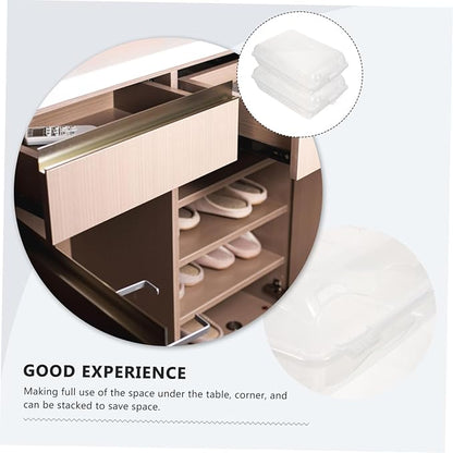 SOLUSTRE 2pcs Thicken Plastic Shoe Storage Box Decorative Box Stackable for Men Women Style