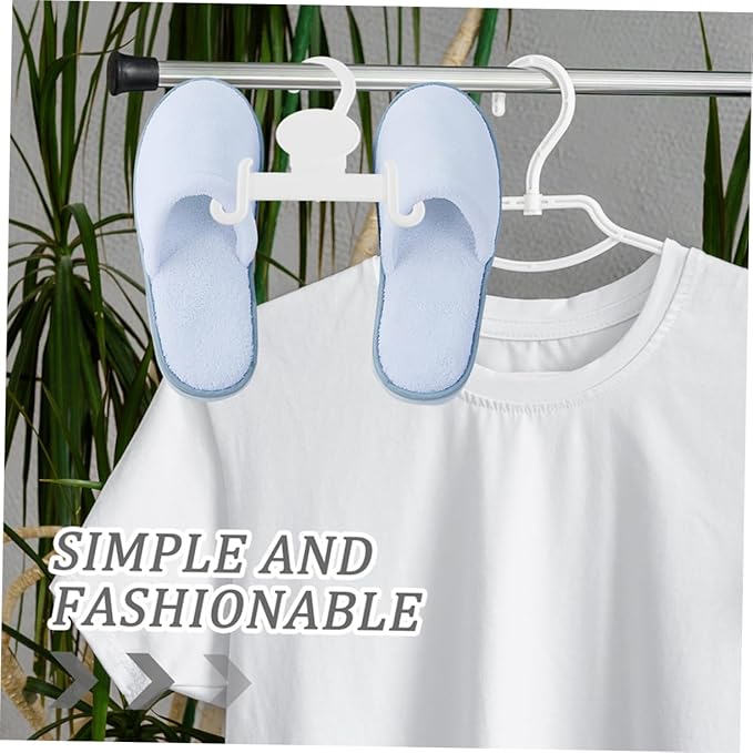 GLEAVI 10Pcs White Plastic Shoe Display Hooks for Slippers Sandals Sneakers Space-Saving Hanging Organizer for Home Retail Supermarkets and Minimalist Shoe Holders for Clean Storage