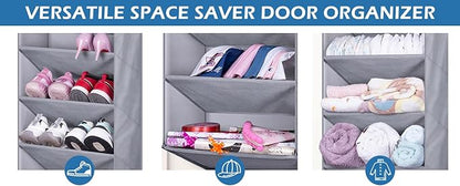 Over The Door Shoe Organizer with Large Deep Pockets Door Shoe Rack for Narrow Door Hanging Multifunction Shoe Holder for Dorm Closet Door