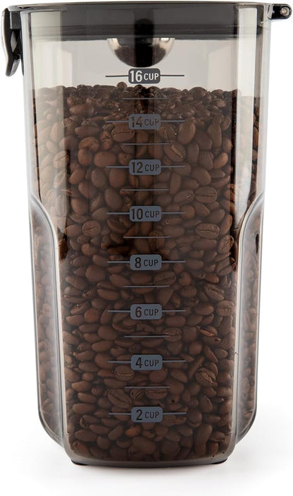 ProKeeper+ by Progressive International Clear Plastic Airtight Food Baker's Kitchen Storage Organization Container Canister Set with Magnetic Accessories (Coffee 4.3-Quart)