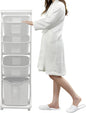 BAOKALER 4-Tier Laundry Hamper Sorter, Vertical Rolling Laundry Baskets with Wheels Removable, Stackable Laundry Cart Organizer and Storage for Small Space, Dorm, Closet, Bathroom