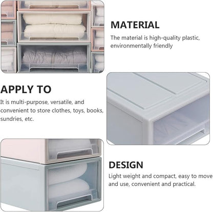 OSALADI Stackable Transparent Plastic Storage Box for Clothes and Shoes Lightweight Multi-purpose Drawer Organizer for Bedroom and Home Light Blue Container