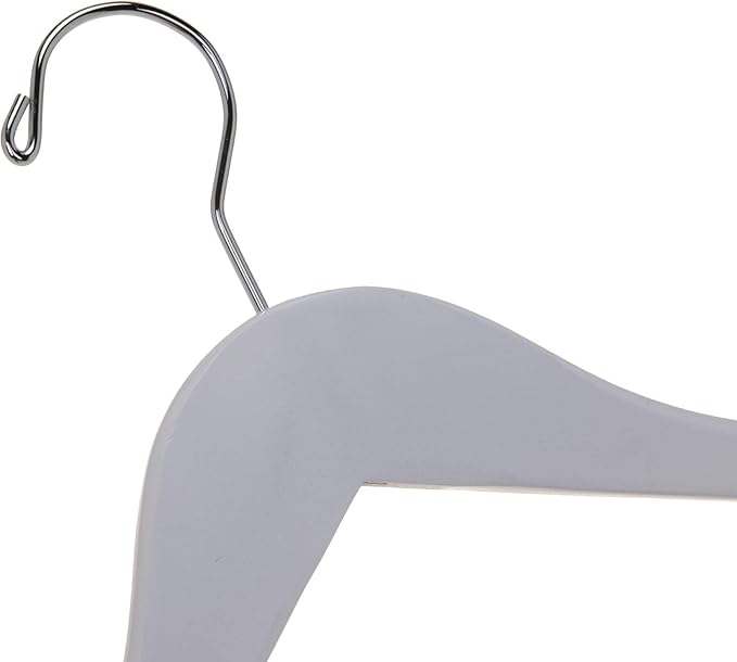 Quality Semi Curved White Wooden Suit Hangers, 80-Pack Smooth Finish Solid Wood Coat Hanger with Swivel Hook, Jacket, Pant, Dress Clothes Hangers White, 80