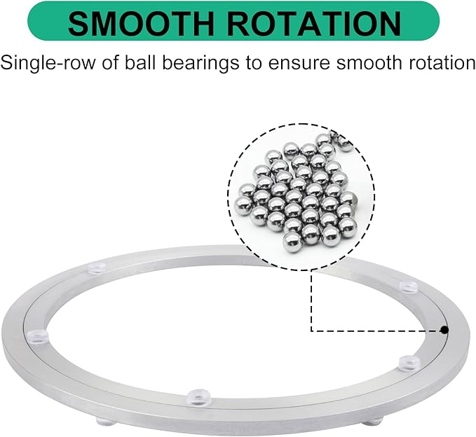 2 Pack 12 Inch Aluminium Alloy Turntable Bearing, Heavy Duty Swivel Turntable Lazy Susan for Round Dining Table, 12" Smooth Swivel Turntables for Lazy Susan Dining Table?Silver