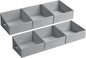 DIMJ Storage Bins for Closet, Trapezoid Storage Bins with Front Handle, Fabric Storage Baskets for Shelves, Line Closet Organizers for Toys, Boooks, Clothes, 6 Packs (Grey)