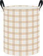 CLOCOR Large Laundry Basket,Waterproof Nursery Hamper,Collapsible Fabric Storage Container,Room Decor,Gift Basket（Yellow Grid
