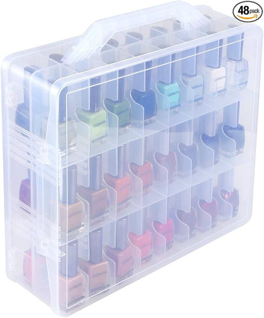 Kissbuty Universal Nail Polish Holder Organizer for 48 Bottles Adjustable Dividers Space Saver