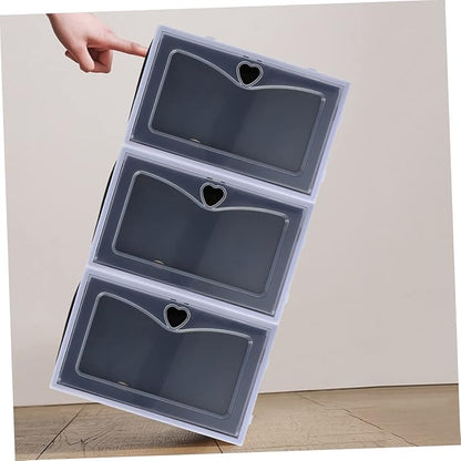 Hemobllo 6pcs Sneaker Storage Boxes Lid Stackable Shoe Organizers for Easy Access Dustproof and Resistant Containers for Closet and Entryway