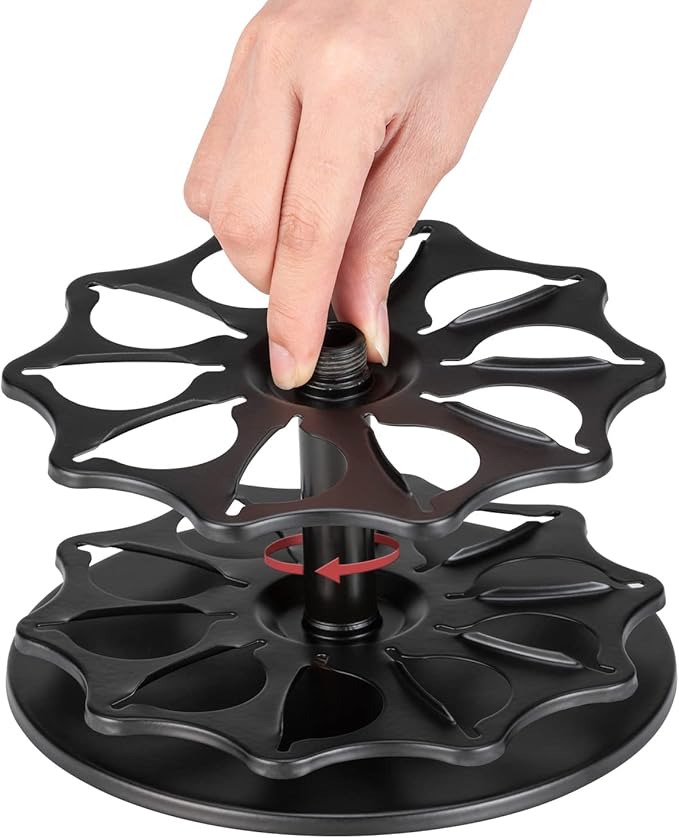 FlagShip Coffee Pod Holder Carousel 3 Tier for Vertuo Pod Holder Metal DIY Install Small for Vertuo Pod Stand (30 Pods Capacity)