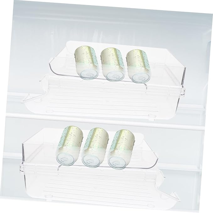 Zerodeko Refrigerator Beverage Storage Rack Carbonated Drinks Rolling Dispenser for Easy Access and Organization Kitchen and Fridge Capacity Can Organizer for Efficient Beverage Storage