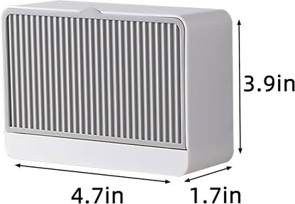 2 Pack Dust-Proof Soap Holder for Shower Wall, Adhesive Wall-Mounted Bar Soap Dish, No-Drill Plastic Soap Saver with Drain, xicveiuz White-Grey