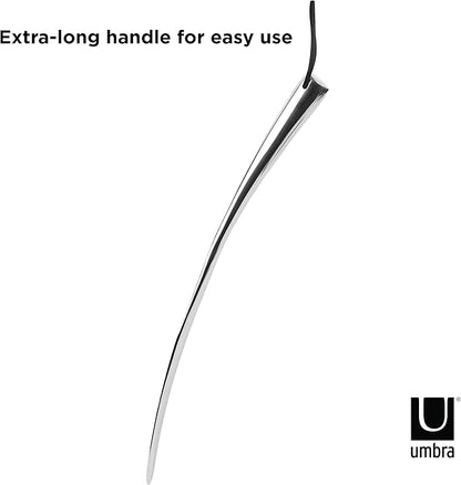 Umbra Shoehorn Premium Silver Long-Handled Metal 18 Inch Horn Stick for Men, Women, Kids, Boots Stainless Steel Heavy-Duty Shoes Remover, Aluminum, 0.4 x 0.4 x 0.4