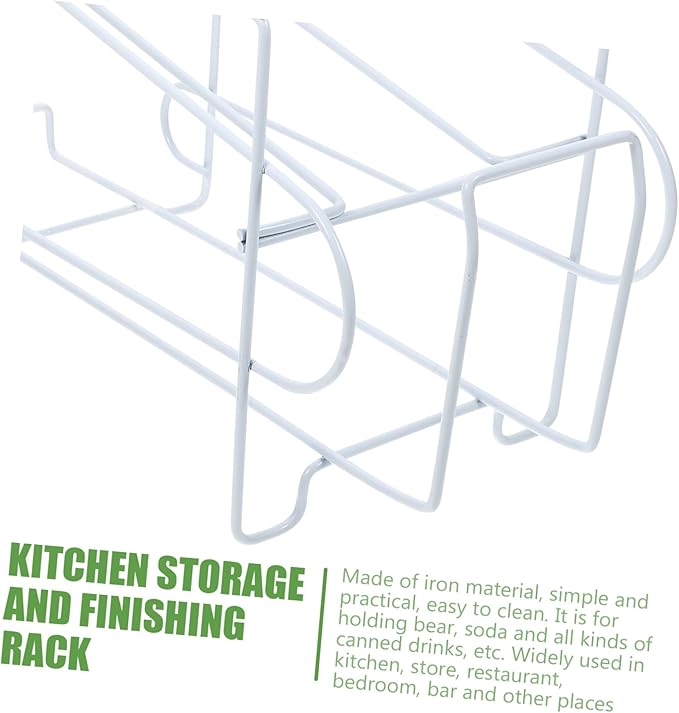Zerodeko 1pc Iron Beer Storage Rack Portable Soda Can Organizer for Fridge Kitchen Bar Office Holds Cans Sturdy Iron Design for Home Store