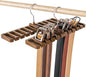 DayCount® Pack of 2 Tie Belt Organizer Storage Rack, Multifuction Rotating Ties Scarf Hanger Holder Closet Organization Wardrobe Finishing Rack for Men and Women (Brown)