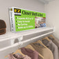 EZ SHELF- Closet Shelf with Hanging Rod, Expands 40.5-73", White, Closet Shelves Hold 200 lbs, Easy Install Closet Organizer to 2 Side Walls, Alternate for Closet Wire Shelving & Laundry Room Shelves