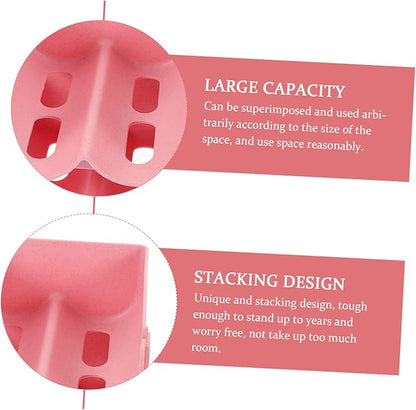 4pcs Stackable Wine and Soda Can Organizer Rack for Pantry Drawer Storage Holder Space-Saving Design for Kitchen and Cabinet Pink